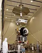 Mars Climate Orbiter during assembly