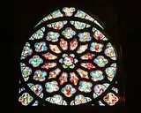 Stained glass inside the Église Saint-Vincent-de-Paul in Marseille