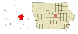 Location within Marshall County and Iowa