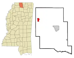 Location of Byhalia, Mississippi