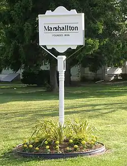 Welcome sign on Old Capitol Trail