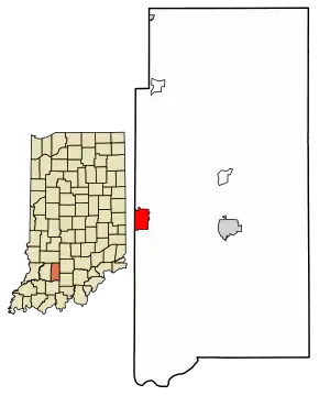 Location in Martin County, Indiana
