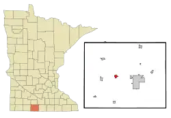 Location of Welcome, Minnesota