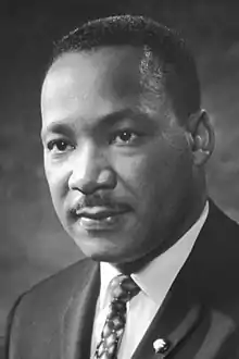 Martin Luther King, Jr., leader of the civil rights movement, recipient of the Nobel Peace Prize. King audited several courses at University of Pennsylvania.