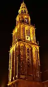 Martinikerk tower by night