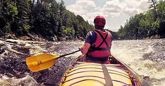 A canoeist on Ord Falls