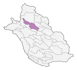 Location of Marvdasht County in Fars province