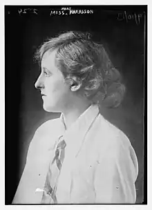 Mabel Harrison (here labelled Miss Mary Harrison), from the George Grantham Bain Collection, Library of Congress.