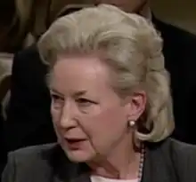 photo of daughter Maryanne Trump Barry testifying at the confirmation of Samuel Alito, 2006.