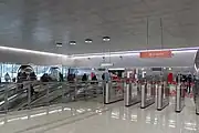 Lobby, fare gates, and escalators
