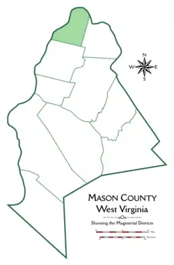 Location of Waggener District in Mason County