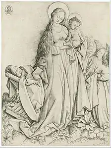 Madonna with Angel Giving Roses