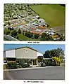 Aerial and front view of Matamata College in 1978.