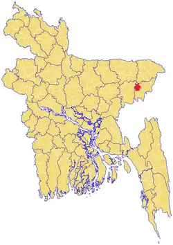 Location of Moulvibazar Sadar