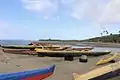 Canoes docked at Maunalua Bay