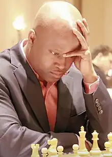 Maurice Ashley playing a Chess game in 2015