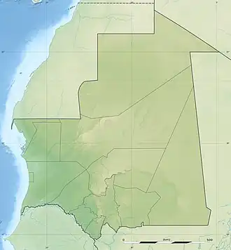 Map showing the location of Diawling National Park