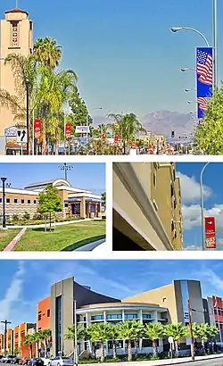 Images, from top, left to right: Slauson Ave, Swimming Pool, Retirement Home, Maywood High School