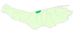 Location of Mahmudabad County in Mazandaran province