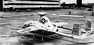 McDonnell XV-1. Optionally powered rotor, pusher propeller, wings.