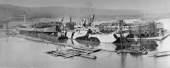 McDougall Duluth Shipyard in 1919, from river