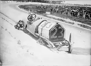 Image 12Driver Mel Marquette's wrecked McFarlan racing car at the 1912 Indianapolis 500 (from History of Indiana)