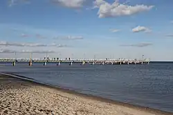 Beach and pier in Mechelinki