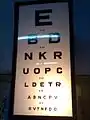 A standard illuminated Snellen's chart for distant vision
