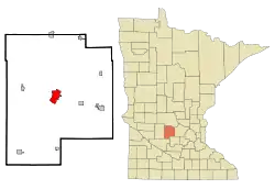 Location of the city of Litchfieldwithin Meeker Countyin the state of Minnesota