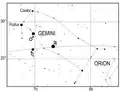 Mars, Jupiter and Saturn in the constellation Gemini on December 26, 1503