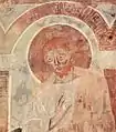 Carolingian fresco: Apostle figure, detail
