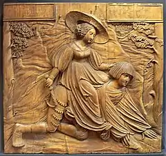Aristotle and Phyllis, the Master of Ottobeuren, wood, 1523