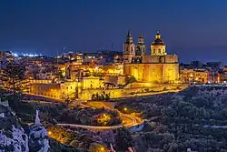 Mellieħa village core at night