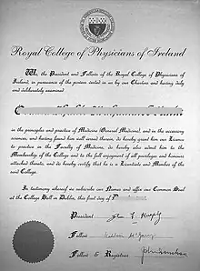 Membership diploma of the Royal College of Physicians of Ireland, MRCPI