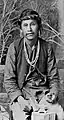 A Navaho silversmith, known as Jake among the whites, but called by the Navahoes Náltsos Nigéhani, or Paper-carrier, because in his youth he was employed as a mail-carrier between Fort Wingate and Fort Defiance.