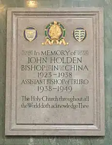 Memorial in Truro Cathedral