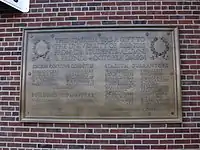 Dedication plaque outside Memorial Stadium