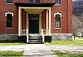 Entrance detail, Memorial Town Hall in Naples, NY, April 2012