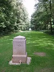 Memorial avenue marker at Delville Wood. The trench systems were named after London and Scottish streets. This enabled the soldiers to identify features of the battlefield more easily.