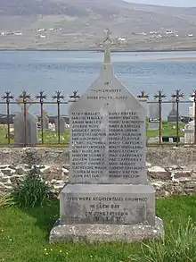 Memorial for the victims of the Clew Bay Drowning on June 14, 1894 at Kildavenet Graveyard, Achill Island