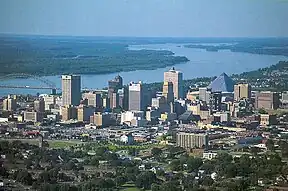 Memphis skyline from a boat on the Mississippi River