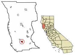 Location in Mendocino County and California