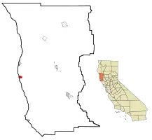 Location in Mendocino County and the state of California