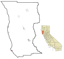Location in Mendocino County and California