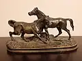 Miniature bronze of horses by Mêne, c. 1850