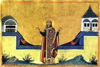 Saint Theophano (Menologion of Basil II, 10th century)