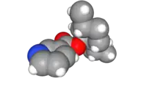 Space-filling model of menthyl nicotinate molecule