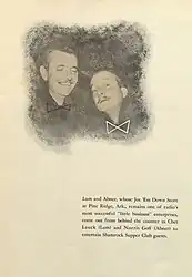 Shamrock Hotel Program/Menu featuring Lum and Abner – biography and photo (c. 1950, Houston, Texas)