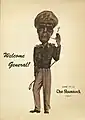 Shamrock Hotel, The Pine Grill menu cover featuring guest General Douglas MacArthur - 6-14-1951