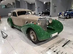 Mercedes-Benz 500K Autobahn cruiser at National Car Museum of Iran that belonged to Reza Pahlavi, former Shah of Iran